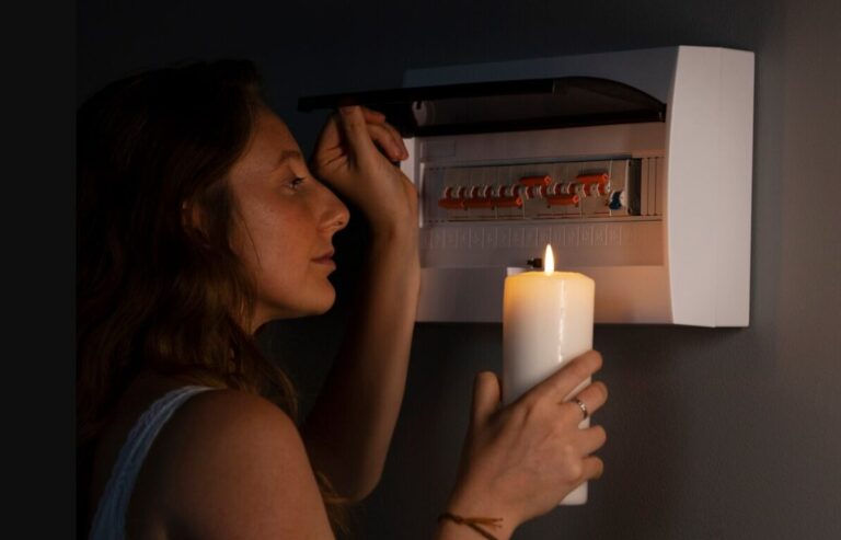 uma mulher segurando uma vela